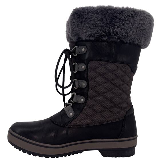 Ugg Women's Brynn Boots Size 8 Leather Shearling Quilted Winter Outdoor Read - Picture 9 of 16